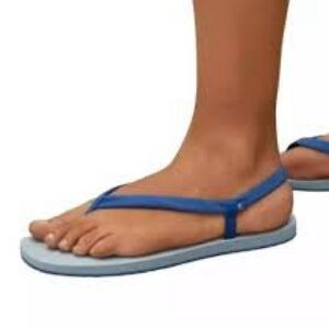 Everlane The ReNew Strappy Sandal Aegean Blue Flip Flop Women’s Size 11 EUC